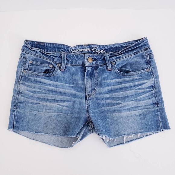 American Eagle Outfitters Pants - American Eagle Low Rise Distressed Cutoff Denim Shorts Size 8